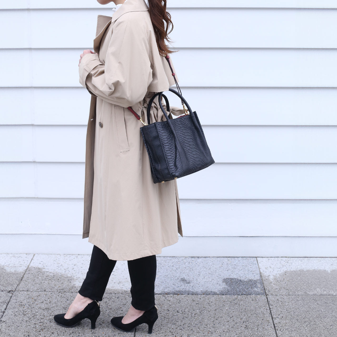 サンキョウショウカイ 三京商会 ダイヤモンドパイソン 2way ハンドバッグ (ナチュラル×ライラック) ナチュラル×ライラック