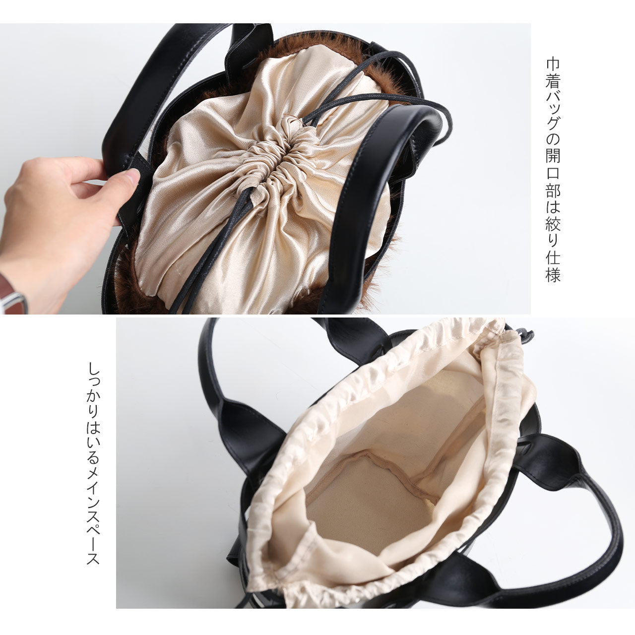 サンキョウショウカイ 三京商会 牛床革 2way かごバッグ (ブラック) ブラック