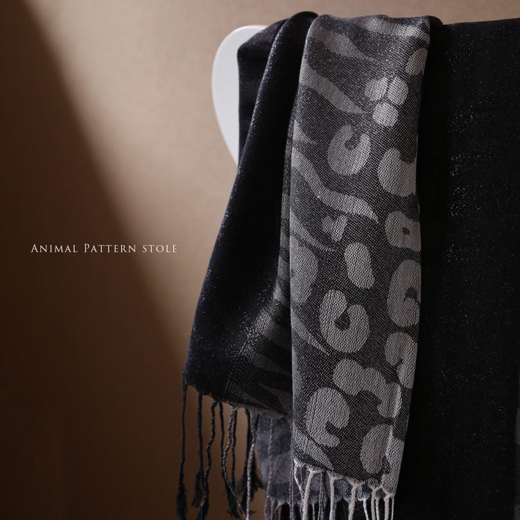 サンキョウショウカイ 三京商会 ゼブラ柄&レオパード柄 大判 ストール 薄手 レディース 結婚式 パーティー (003ワイン系) 003ワイン系