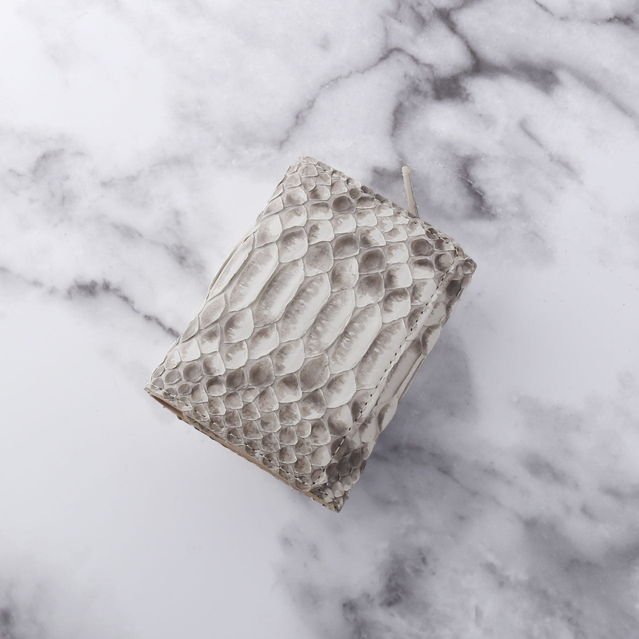 サンキョウショウカイ 三京商会 パイソンレザーミニ折財布 (ナチュラル) ナチュラル