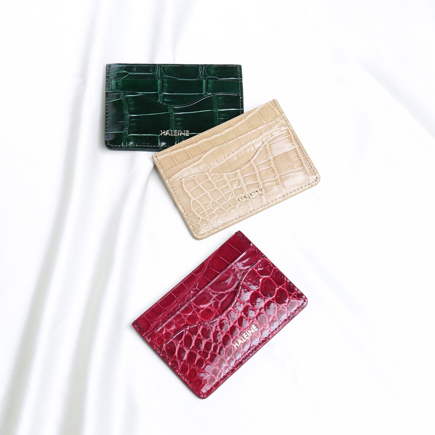 サンキョウショウカイ 三京商会 カードケース 薄型 本革クロコダイルレザー (ライム) ライム