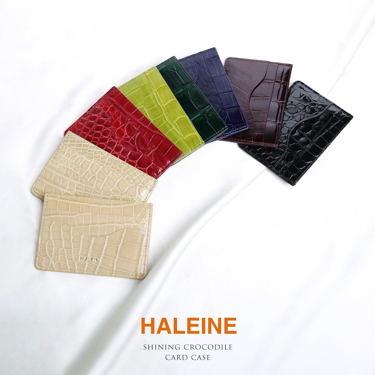 サンキョウショウカイ 三京商会 カードケース 薄型 本革クロコダイルレザー (ライム) ライム