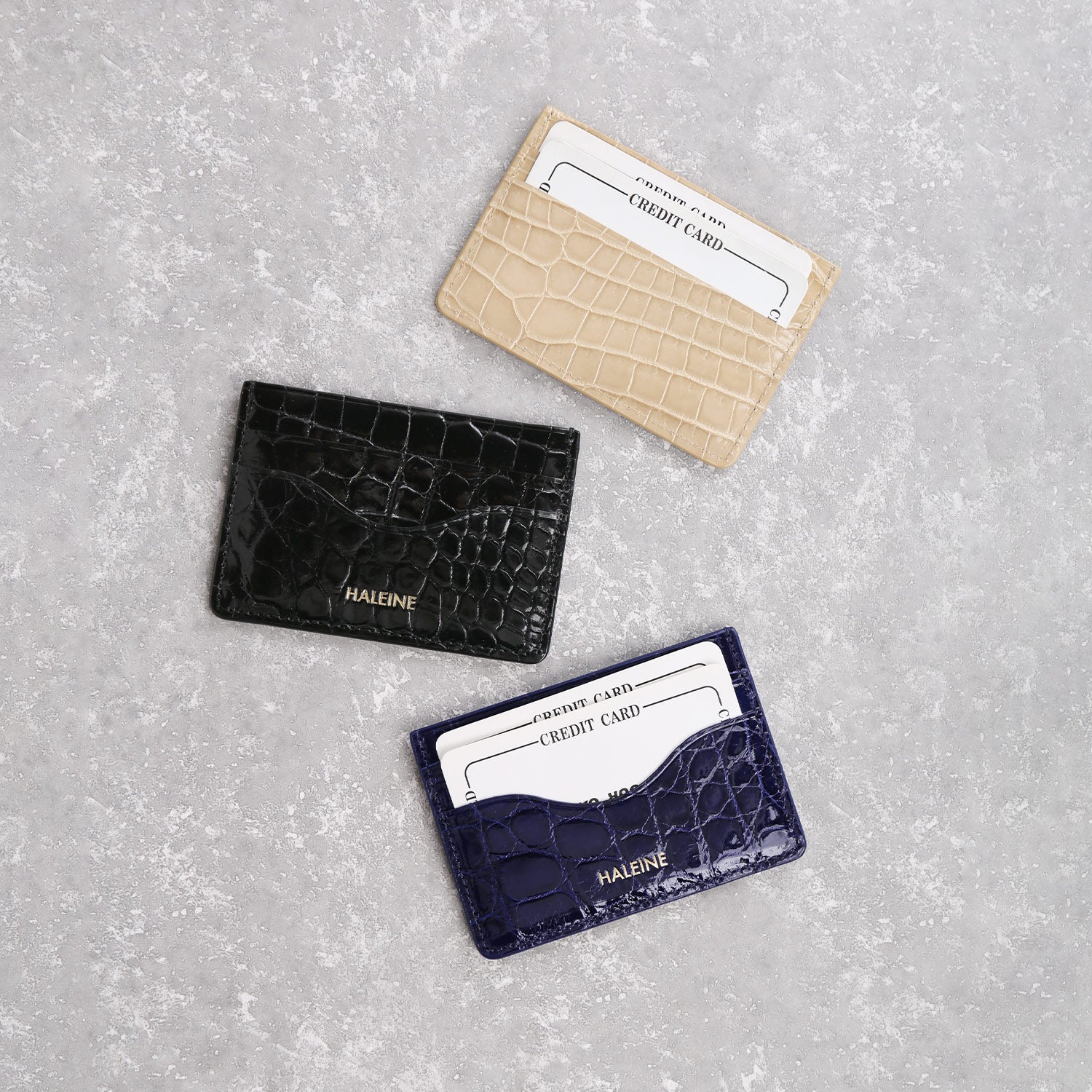 サンキョウショウカイ 三京商会 カードケース 薄型 本革クロコダイルレザー (ライム) ライム