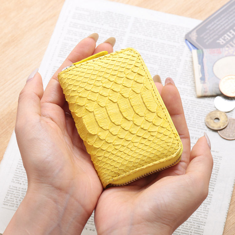 サンキョウショウカイ 三京商会 パイソンレザーコインケース (イエロー) イエロー