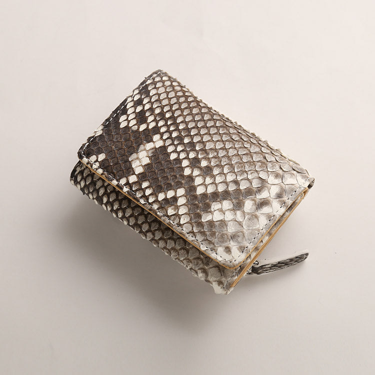 サンキョウショウカイ 三京商会 パイソンレザーミニ折財布 (サイドナチュラル) サイドナチュラル