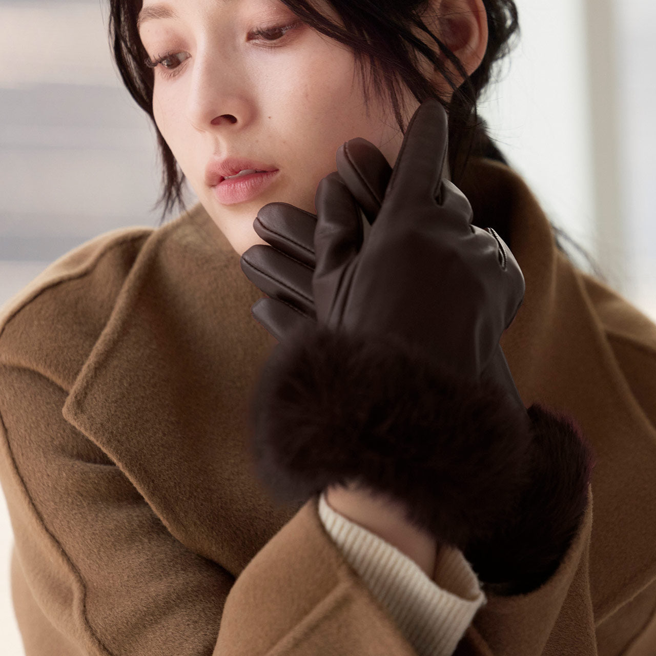 サンキョウショウカイ 三京商会 ラムレザースマホ手袋 (ダークブラウン) ダークブラウン