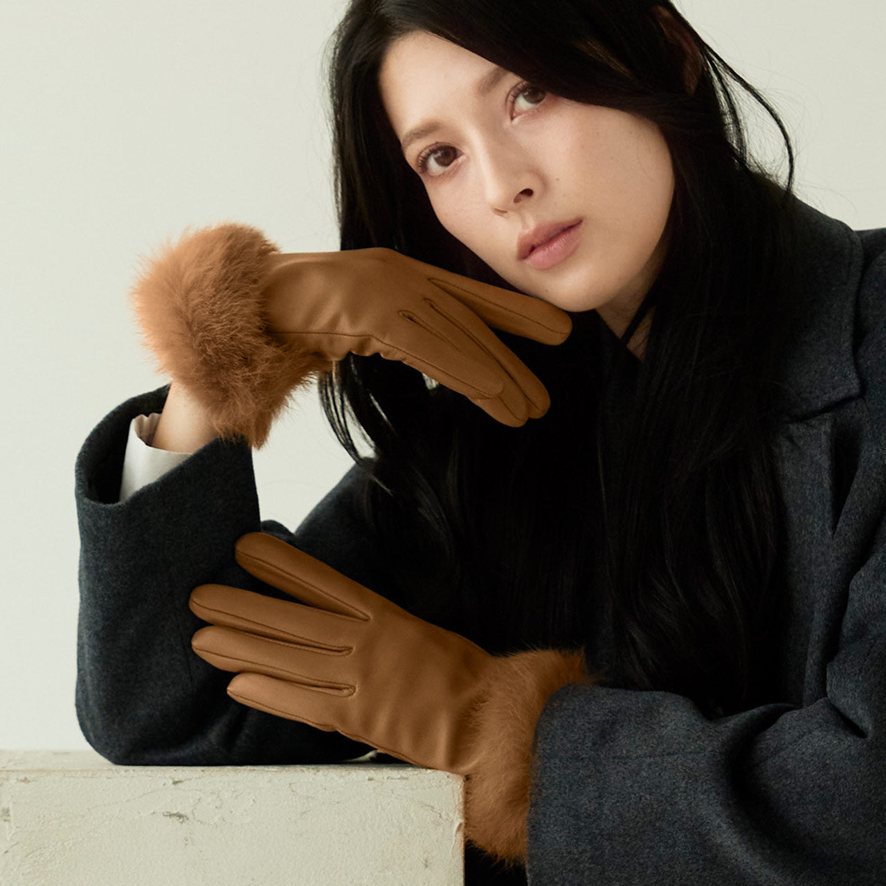 サンキョウショウカイ 三京商会 ラムレザースマホ手袋 (キャメル) キャメル