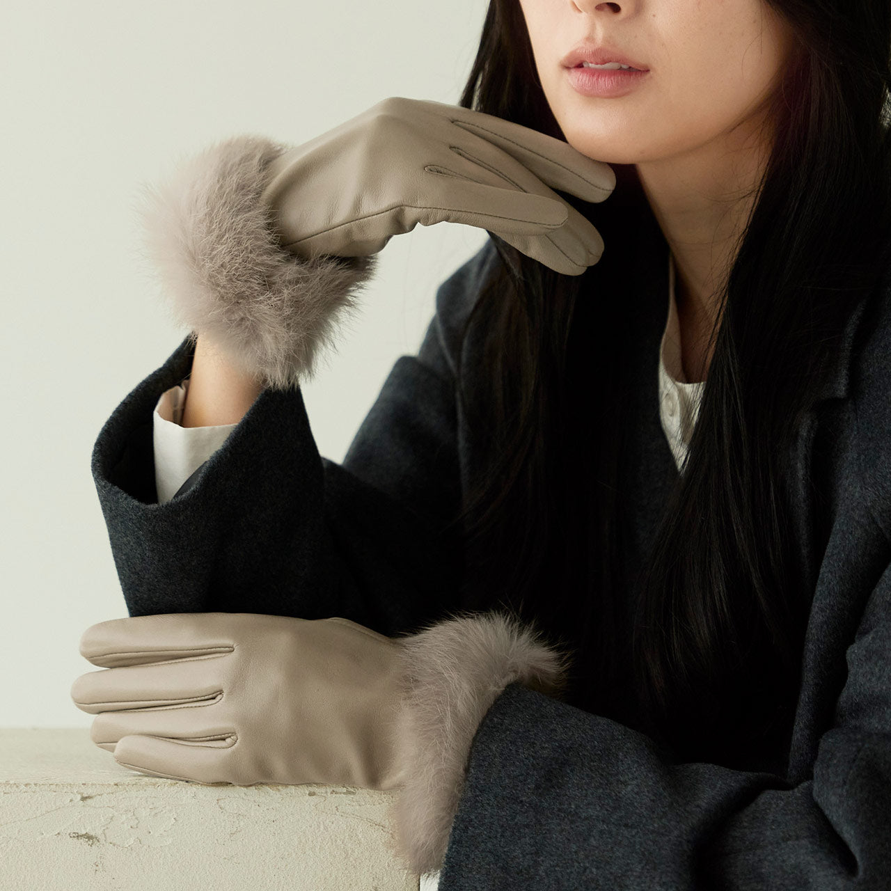 サンキョウショウカイ 三京商会 ラムレザースマホ手袋 (グレージュ) グレージュ