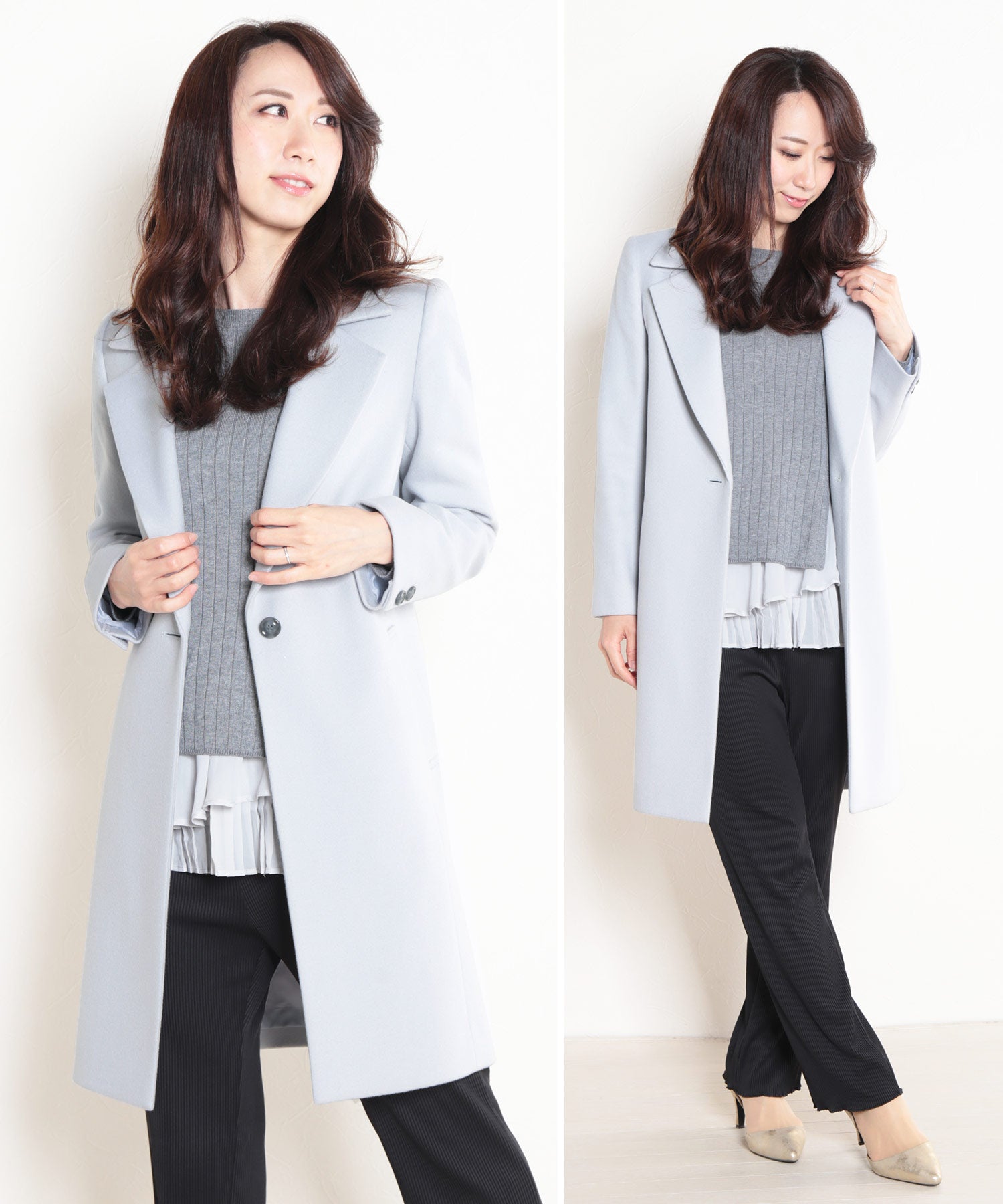 サンキョウショウカイ 三京商会 ウール90% アンゴラ混チェスターコート