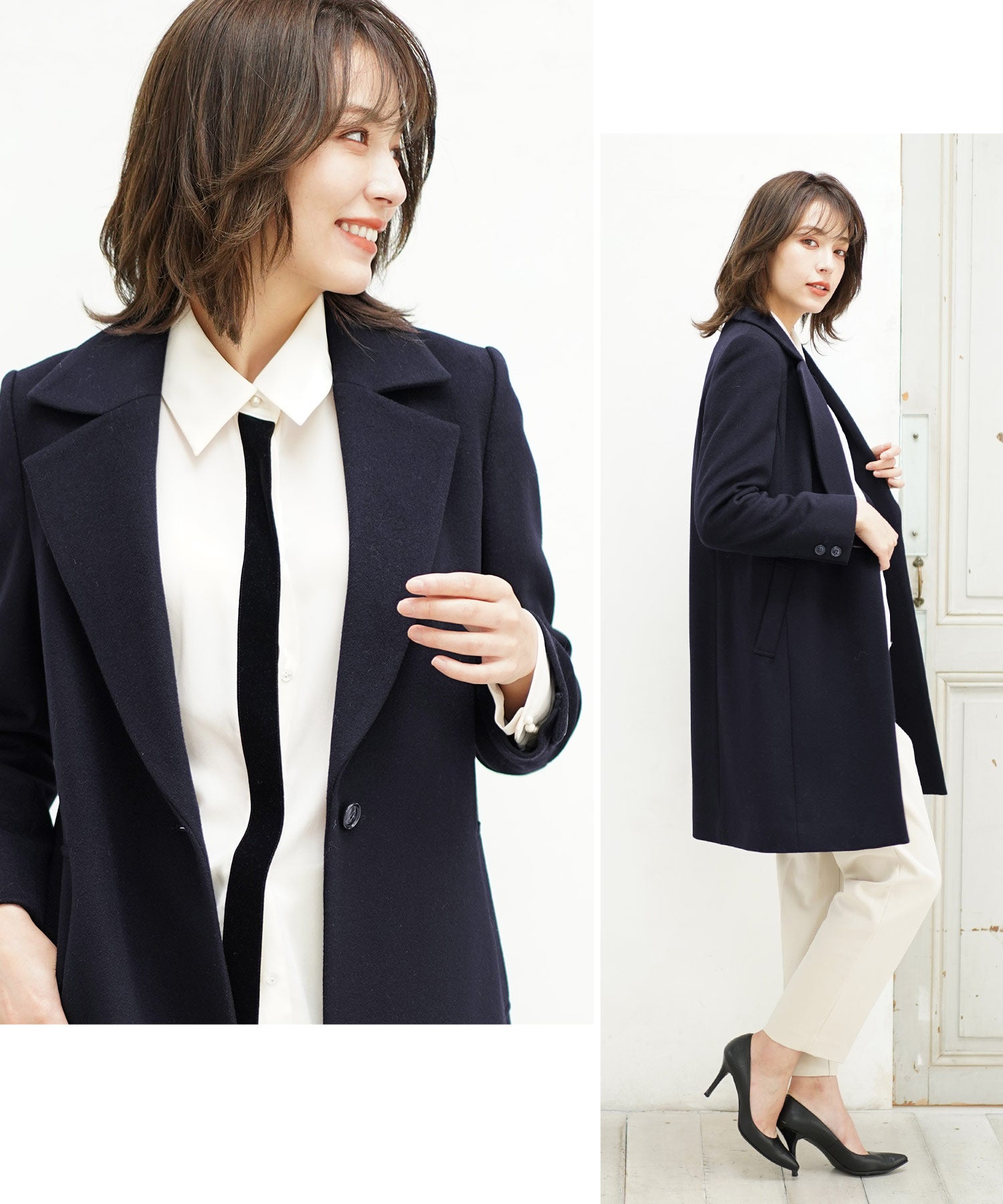 サンキョウショウカイ 三京商会 ウール90% アンゴラ混チェスターコート