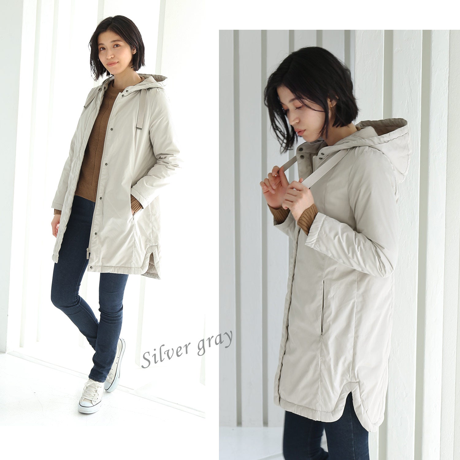 サンキョウショウカイ 三京商会 ダウンコート 美シルエット (チャコール) チャコール