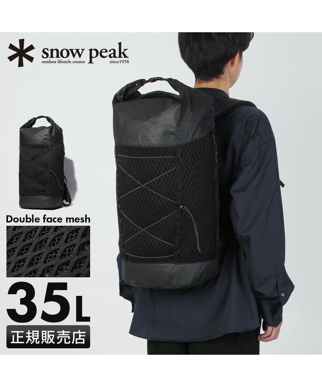 スノーピーク snow peak 新商品/スノーピーク/スノーピーク/ダブルフェイスメッシュ/Double Face Mesh/Backpack/ロールトップ/リュックサック/35L【ac-25 (ブラック) ブラック