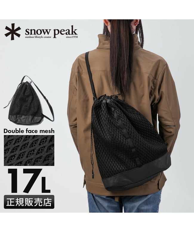 スノーピーク snow peak 新商品/スノーピーク/スノーピーク/ダブルフェイスメッシュ/Double Face Mesh/Shoulder Bag/ショルダーバッグ/17L【ac-25su (ブラック) ブラック