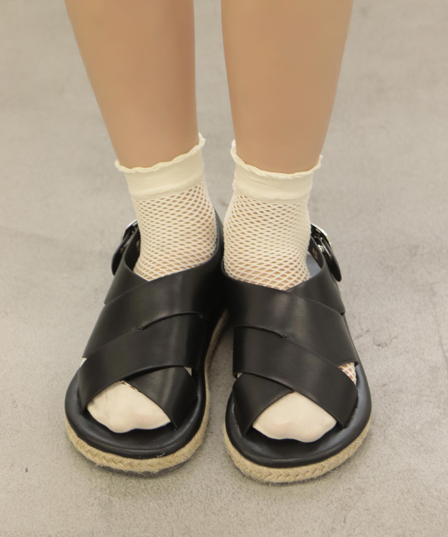 ソロット SOROTTO 【ママとお揃い】ジュートソールのフラットサンダル (KIDS) (ブラック) ブラック