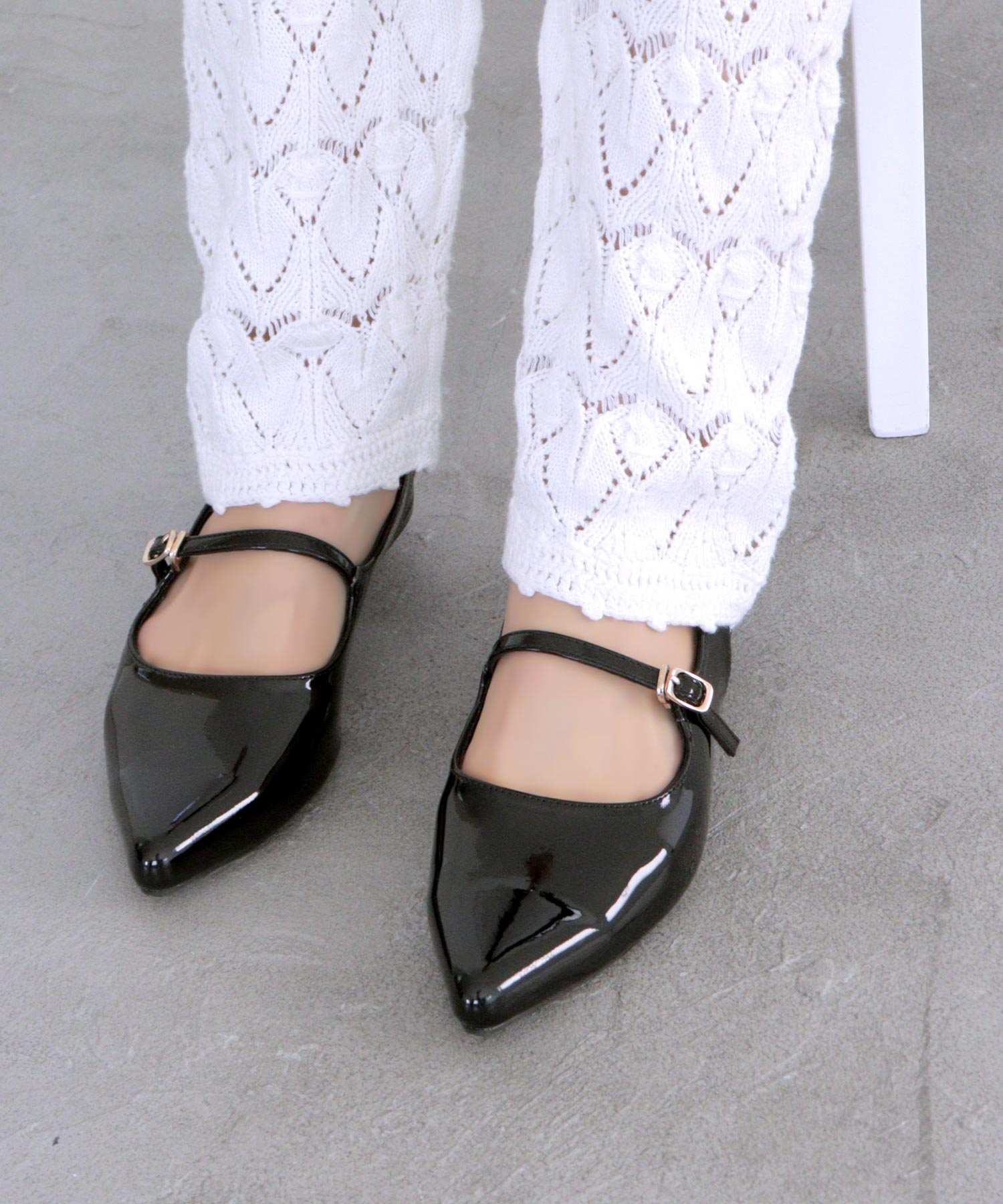 ソロット SOROTTO バックストラップメリージェーンパンプス/ポインテッドトゥ