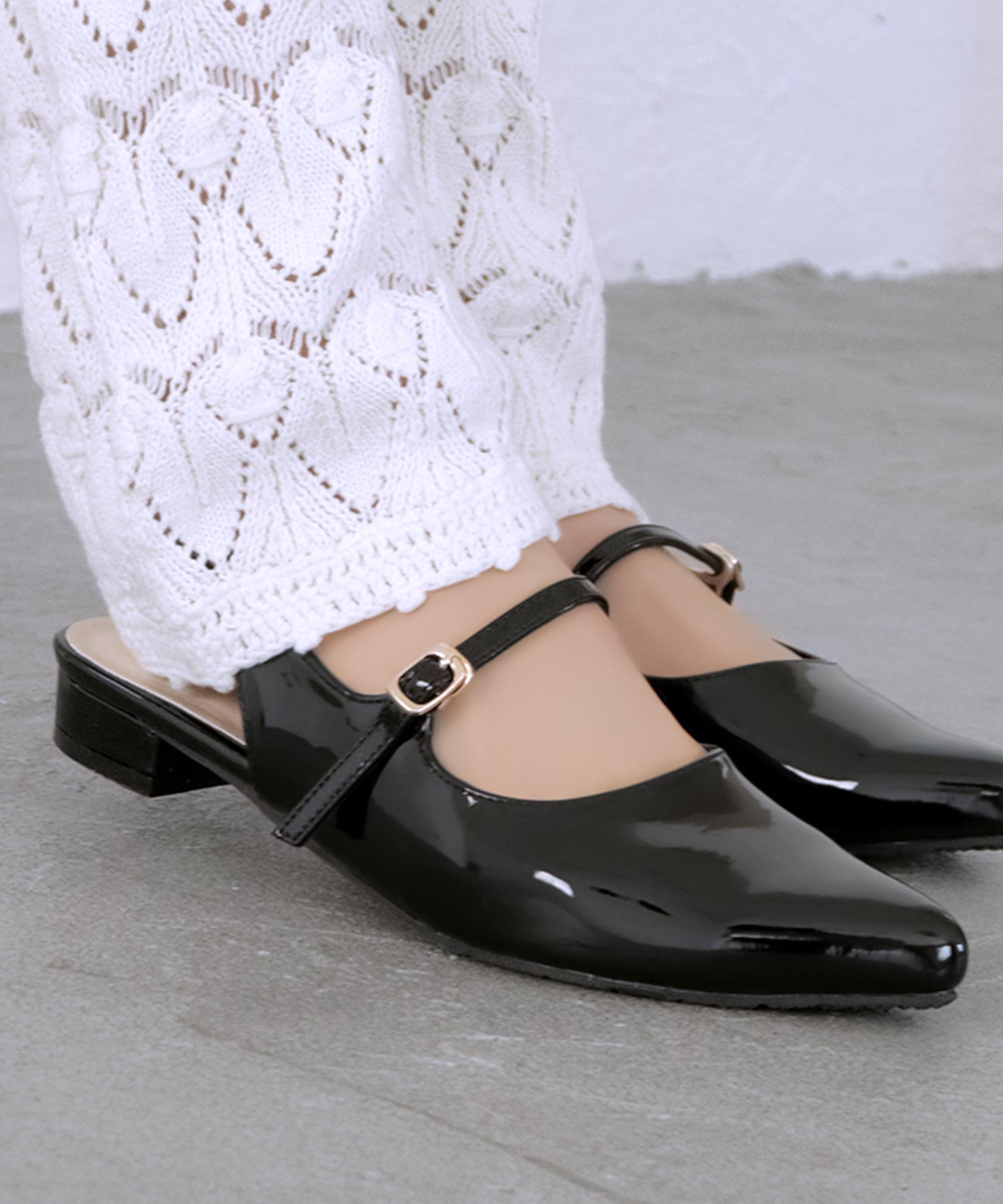 ソロット SOROTTO バックストラップメリージェーンパンプス/ポインテッドトゥ