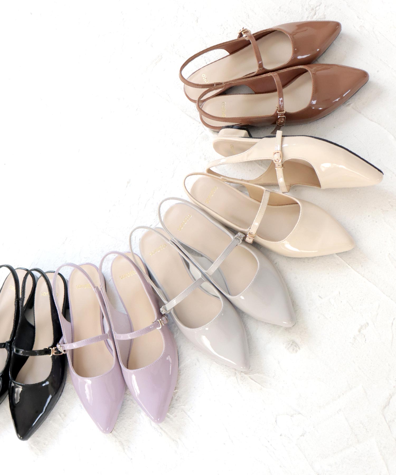 ソロット SOROTTO バックストラップメリージェーンパンプス/ポインテッドトゥ (LADYS) (ブラック) ブラック