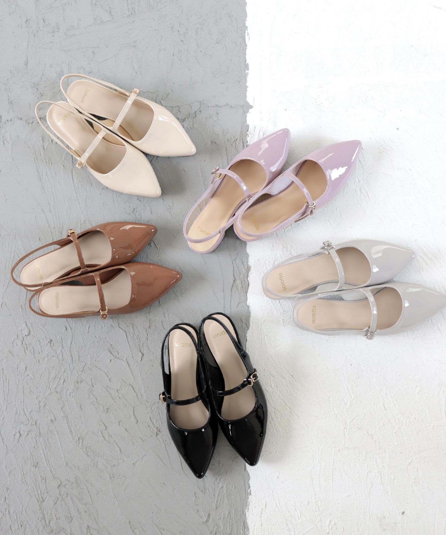 ソロット SOROTTO バックストラップメリージェーンパンプス/ポインテッドトゥ (LADYS) (ブラック) ブラック