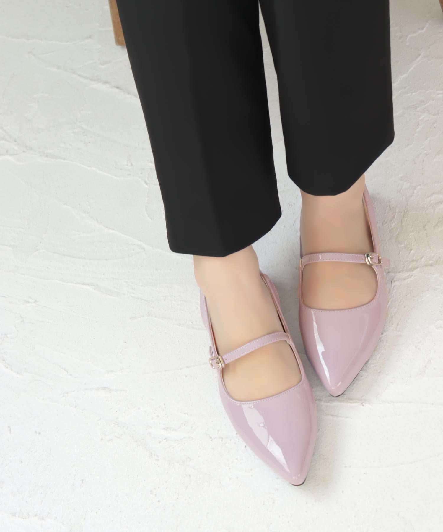 ソロット SOROTTO バックストラップメリージェーンパンプス/ポインテッドトゥ,パープル