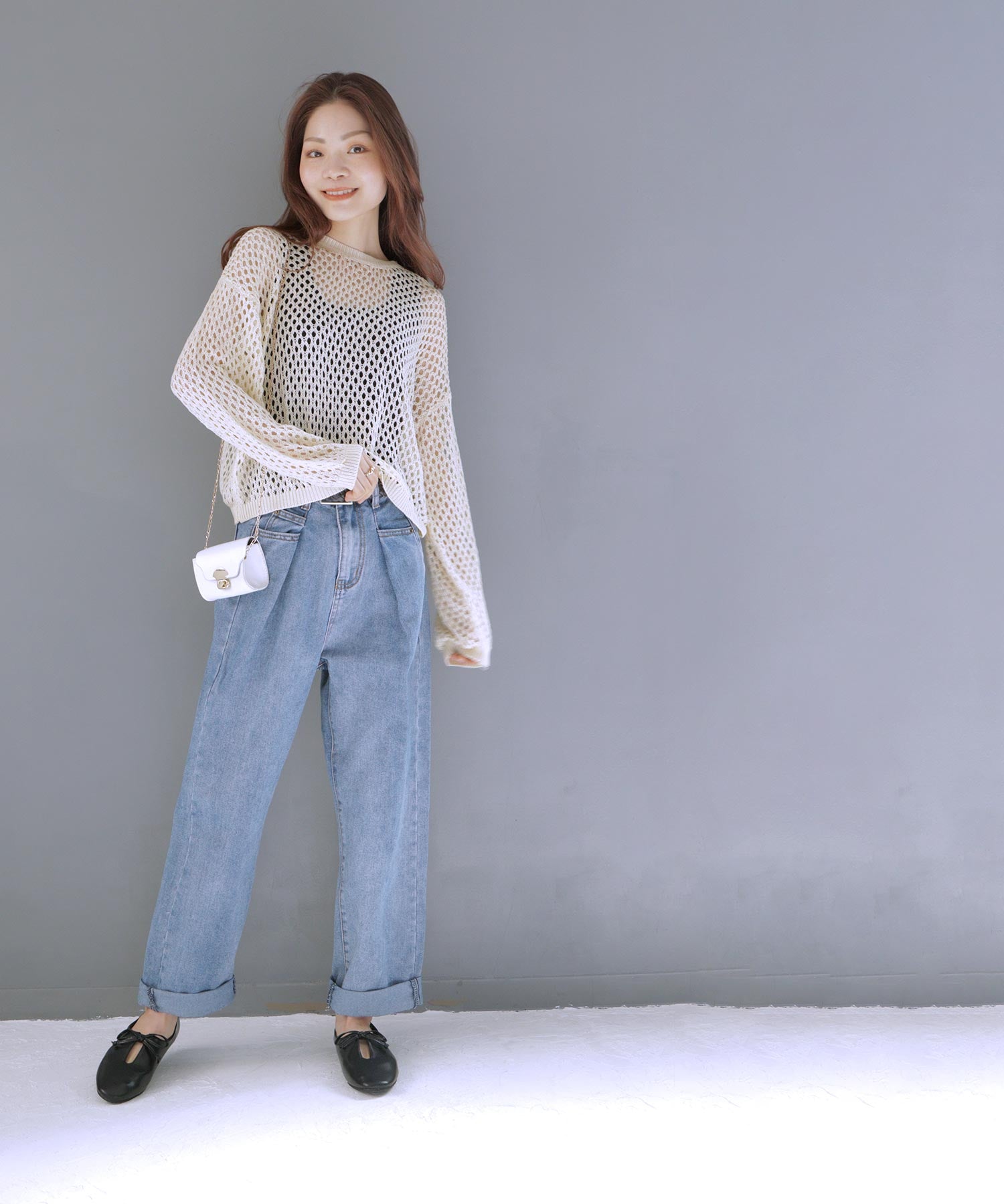 ソロット SOROTTO ふかふかインソール/リボン付きスリットデザインのぺたんこフラットシューズ