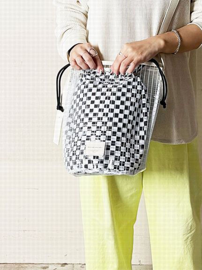 スプルス SPRUCE クリアパターン巾着ショルダー,チェック