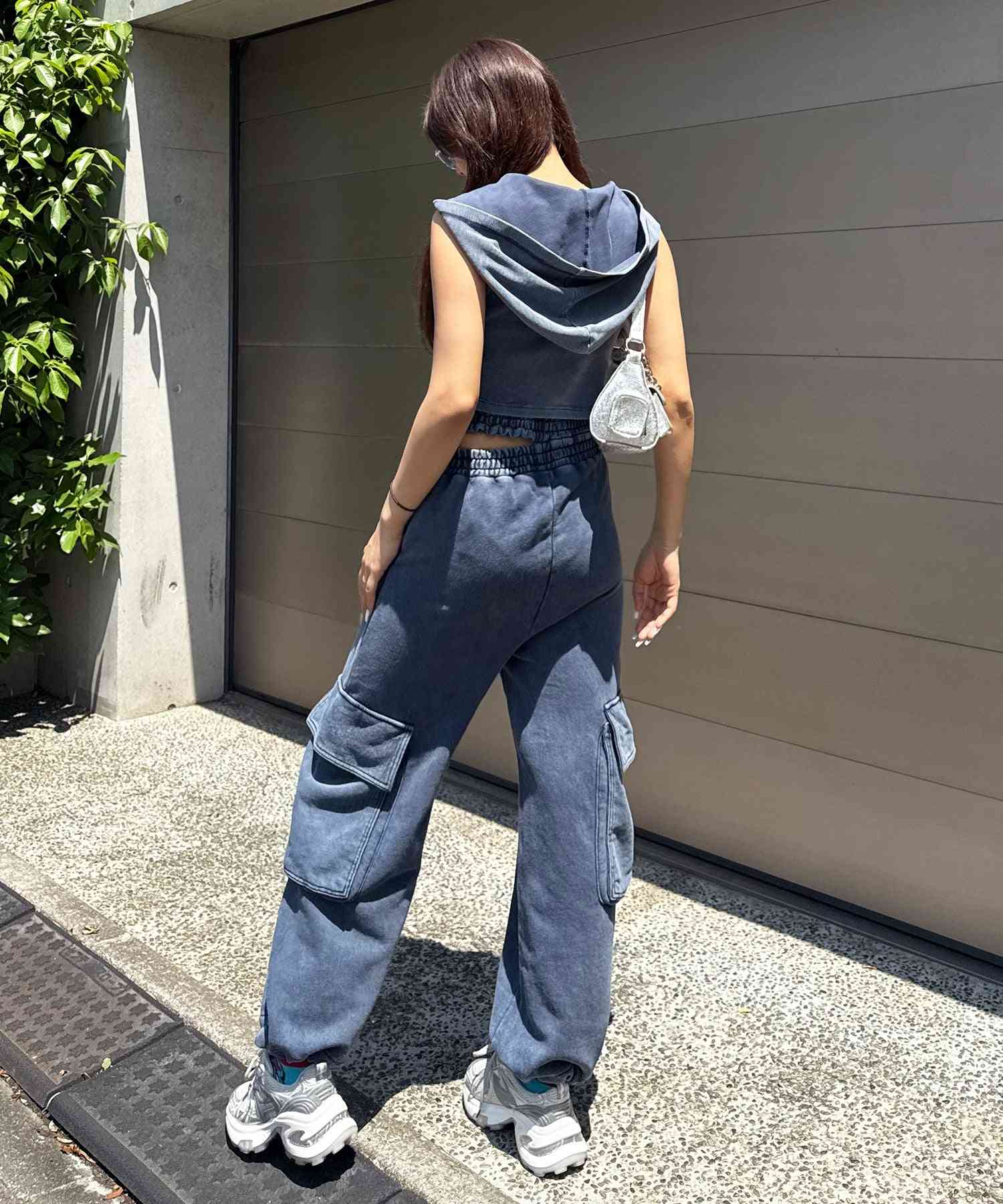 スパイラルガール SPIRALGIRL ピグメントノースリトップス (ネイビー) ネイビー