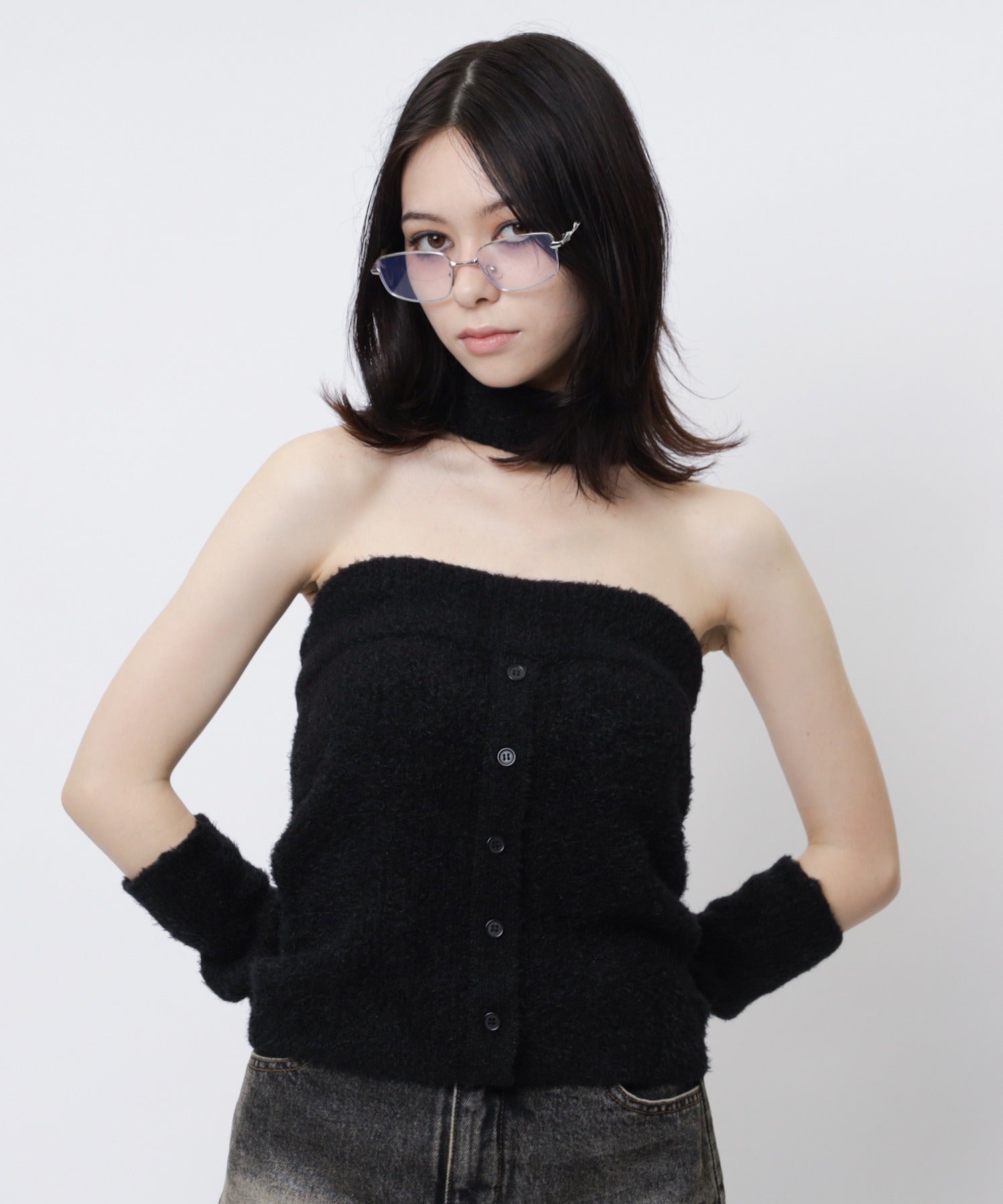 スパイラルガール SPIRALGIRL アームウォーマーシャギーニット (ブラック) ブラック