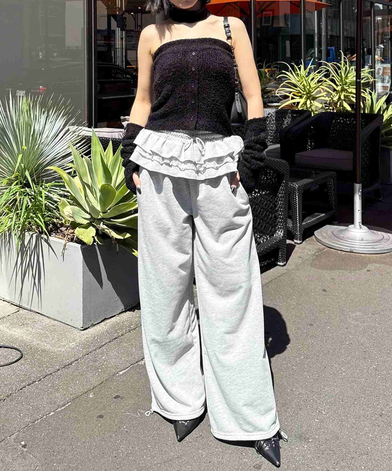 スパイラルガール SPIRALGIRL アームウォーマーシャギーニット (ブラック) ブラック