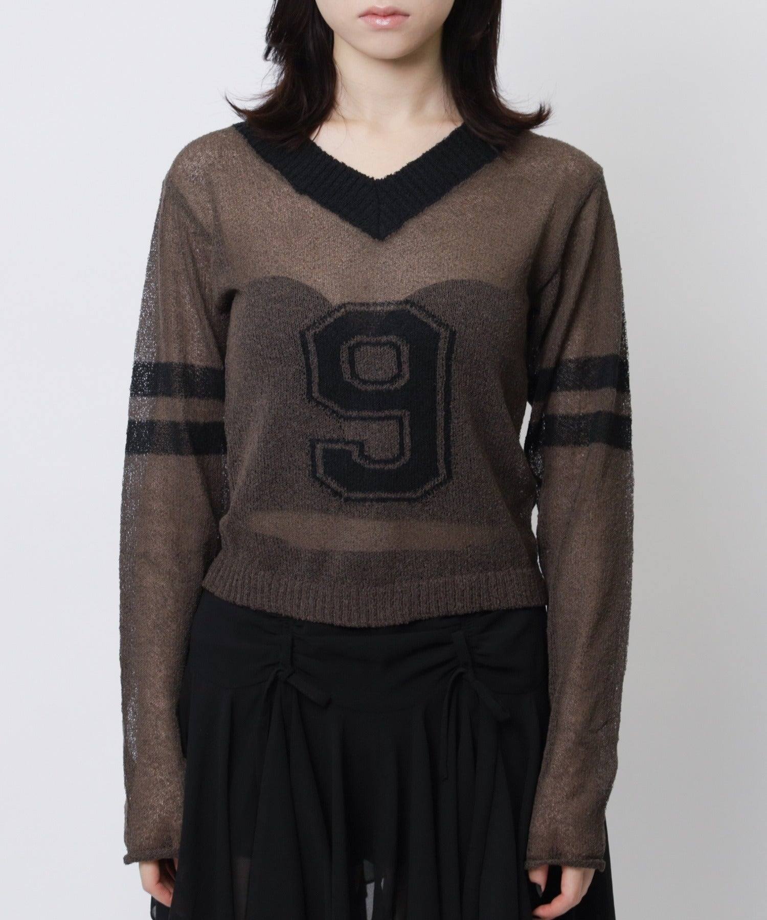 スパイラルガール SPIRALGIRL スポーティーナンバーショートニット (ブラウン) ブラウン