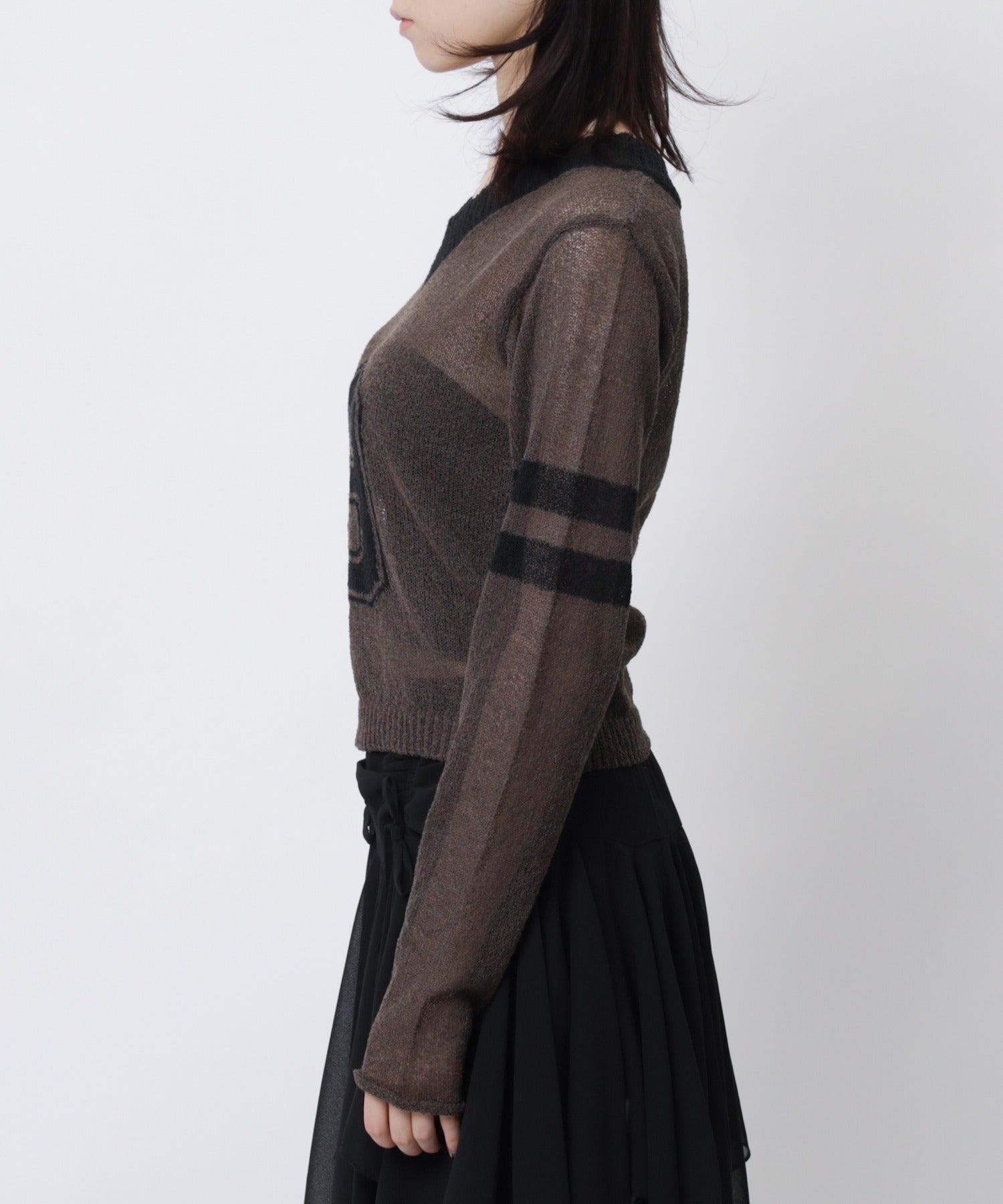 スパイラルガール SPIRALGIRL スポーティーナンバーショートニット (ブラウン) ブラウン