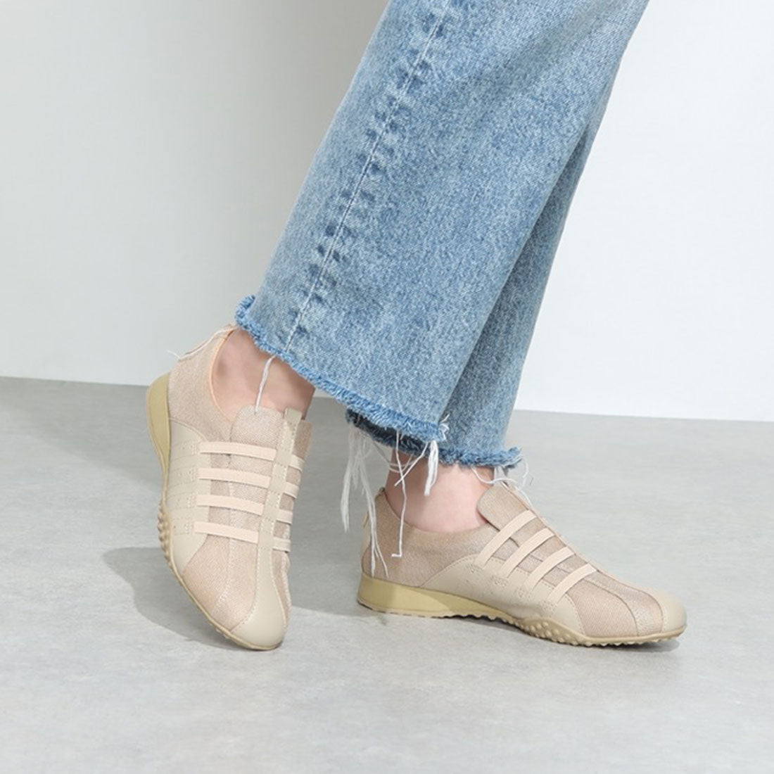 スピーディーダック SPEEDY DUCK レディース カジュアル スリッポン スニーカー 7604 (ブラック) ブラック