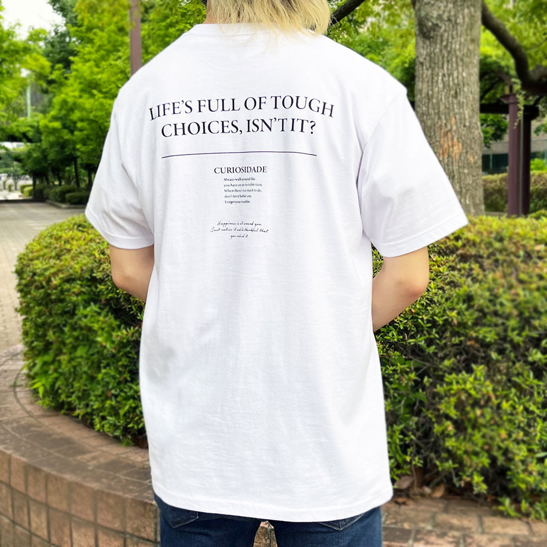 スピリトーゾ Spiritoso LIFEバックレタリング半袖Tシャツ