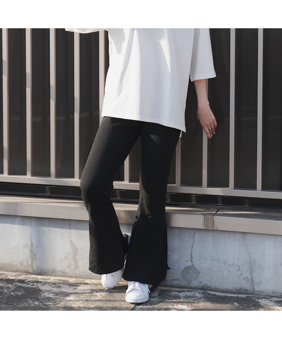 スピリトーゾ Spiritoso 【spiritoso】バックレースアップリブニットパンツ