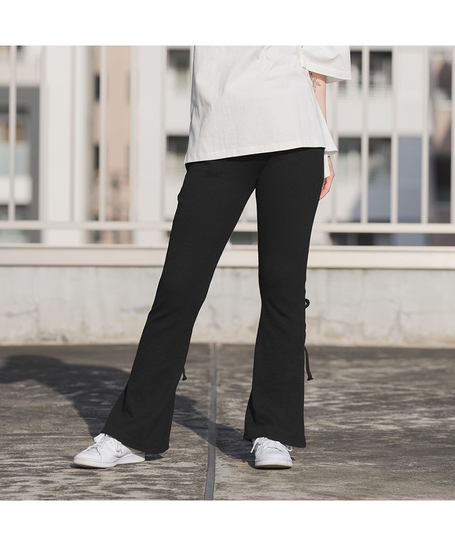 スピリトーゾ Spiritoso 【spiritoso】バックレースアップリブニットパンツ