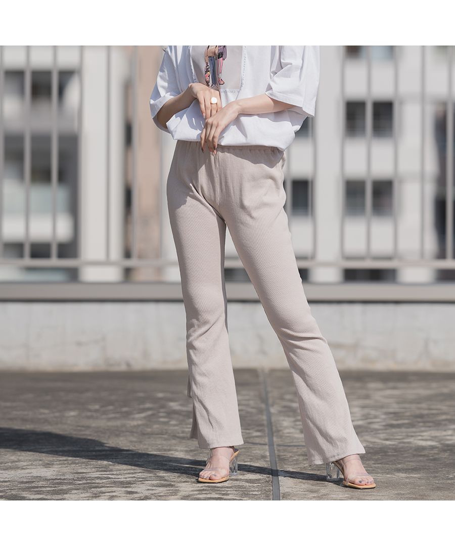 スピリトーゾ Spiritoso 【spiritoso】バックレースアップリブニットパンツ