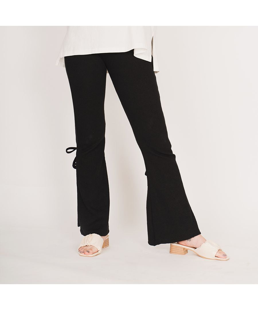 スピリトーゾ Spiritoso 【spiritoso】バックレースアップリブニットパンツ