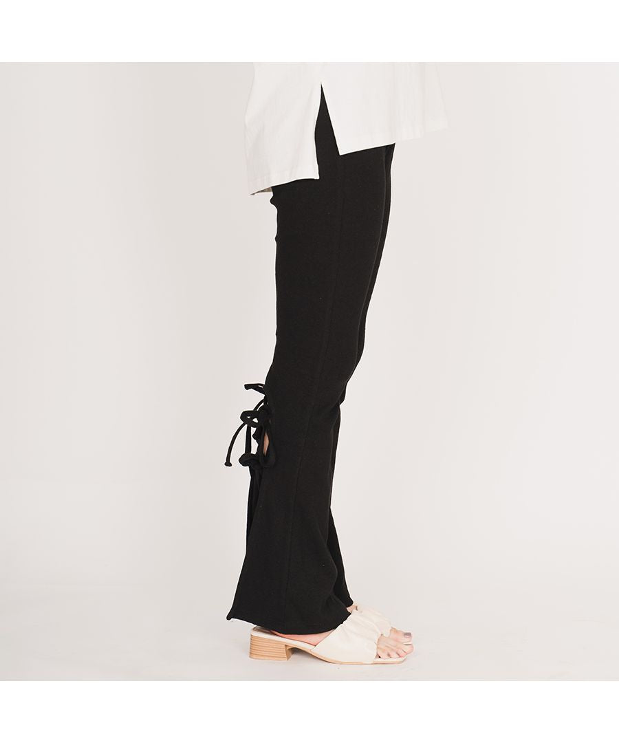 スピリトーゾ Spiritoso 【spiritoso】バックレースアップリブニットパンツ