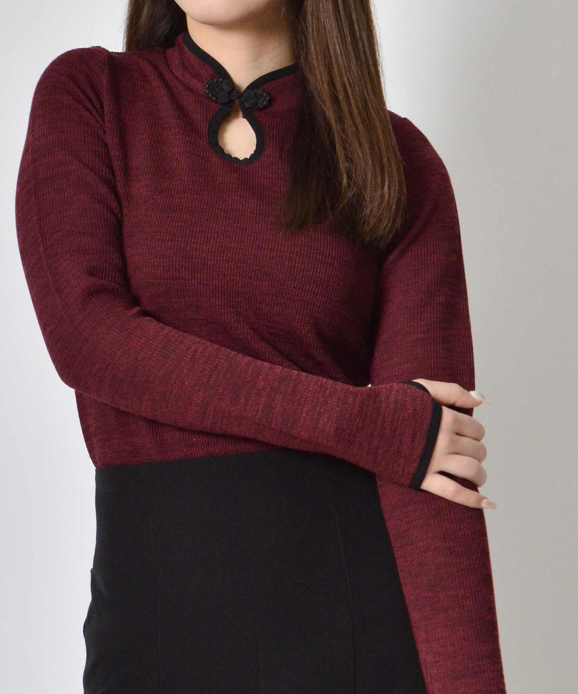 スピリトーゾ Spiritoso チャイナニットトップス