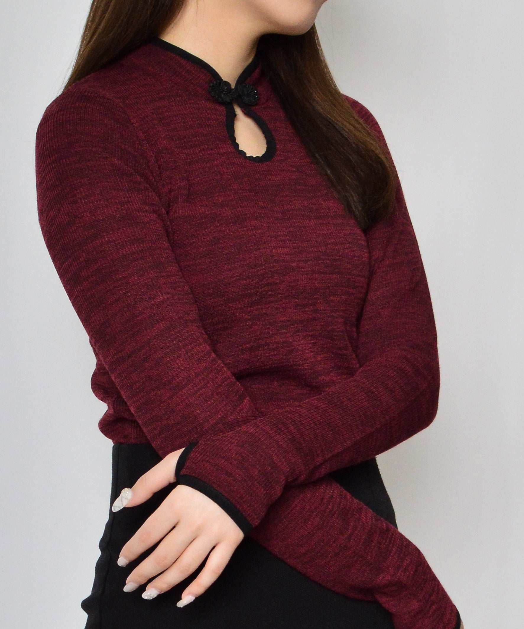 スピリトーゾ Spiritoso チャイナニットトップス