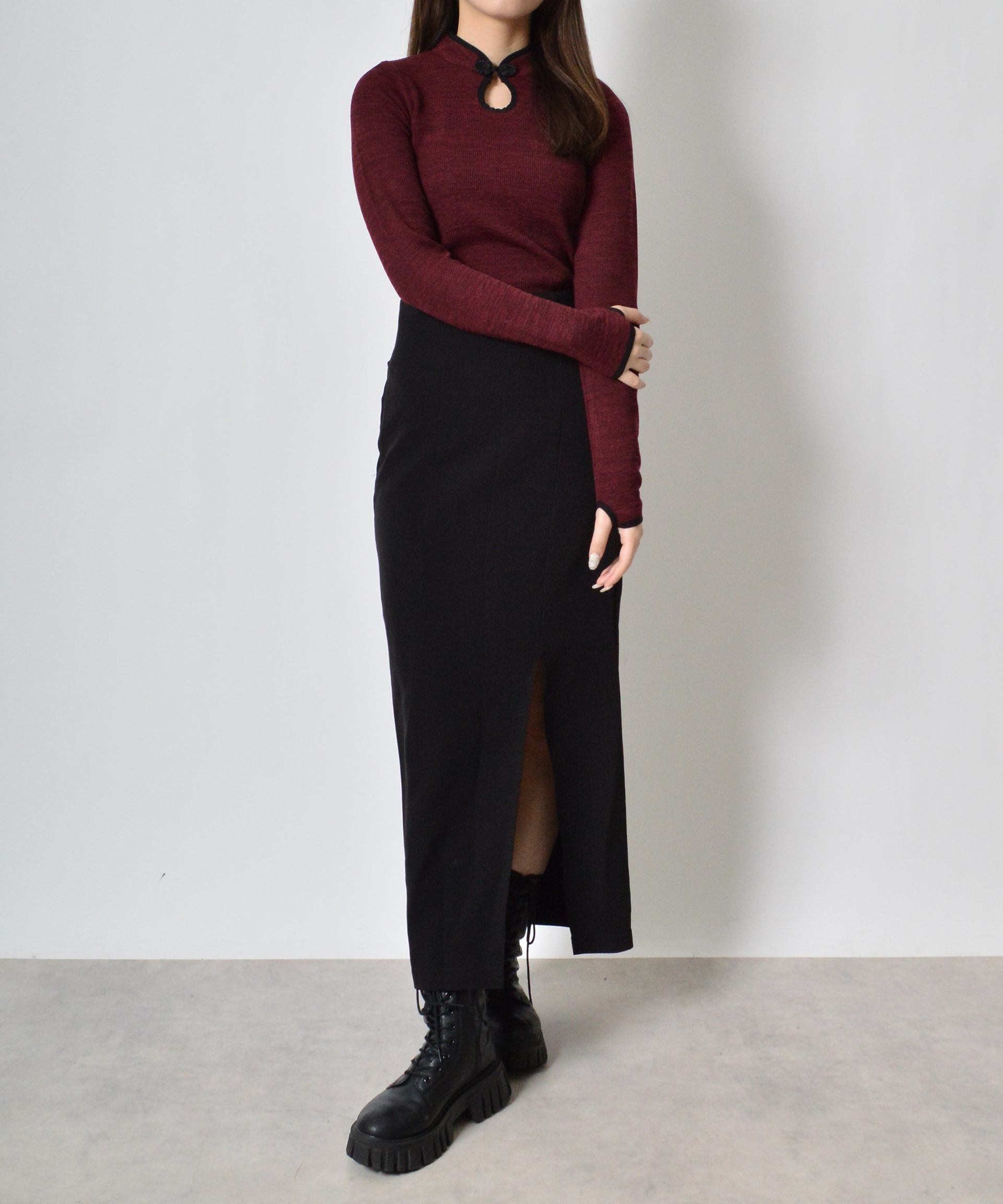 スピリトーゾ Spiritoso チャイナニットトップス