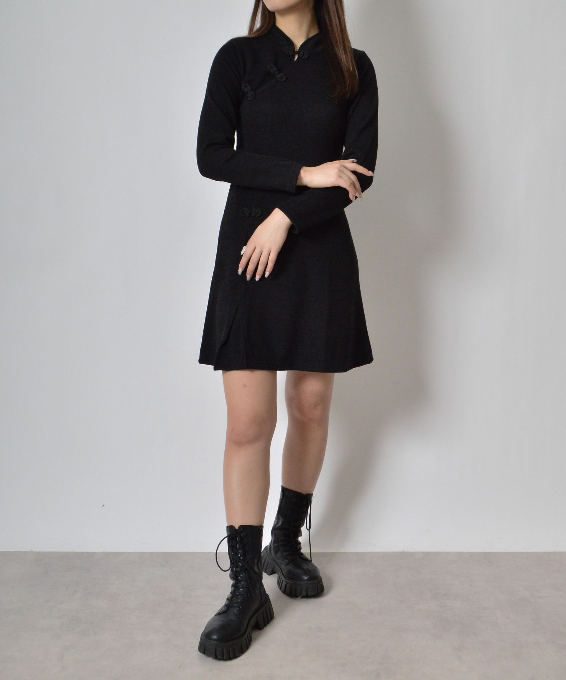 スピリトーゾ Spiritoso チャイナニットワンピース