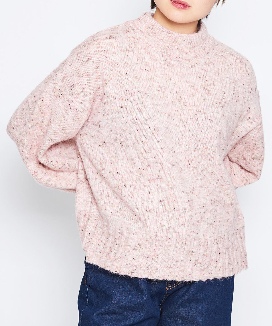 スピリトーゾ Spiritoso モックネックボリュームスリーブニット