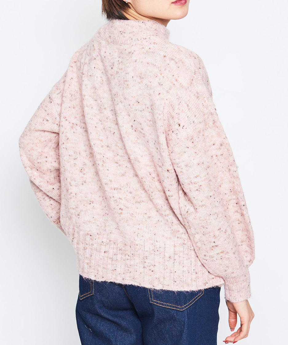 スピリトーゾ Spiritoso モックネックボリュームスリーブニット