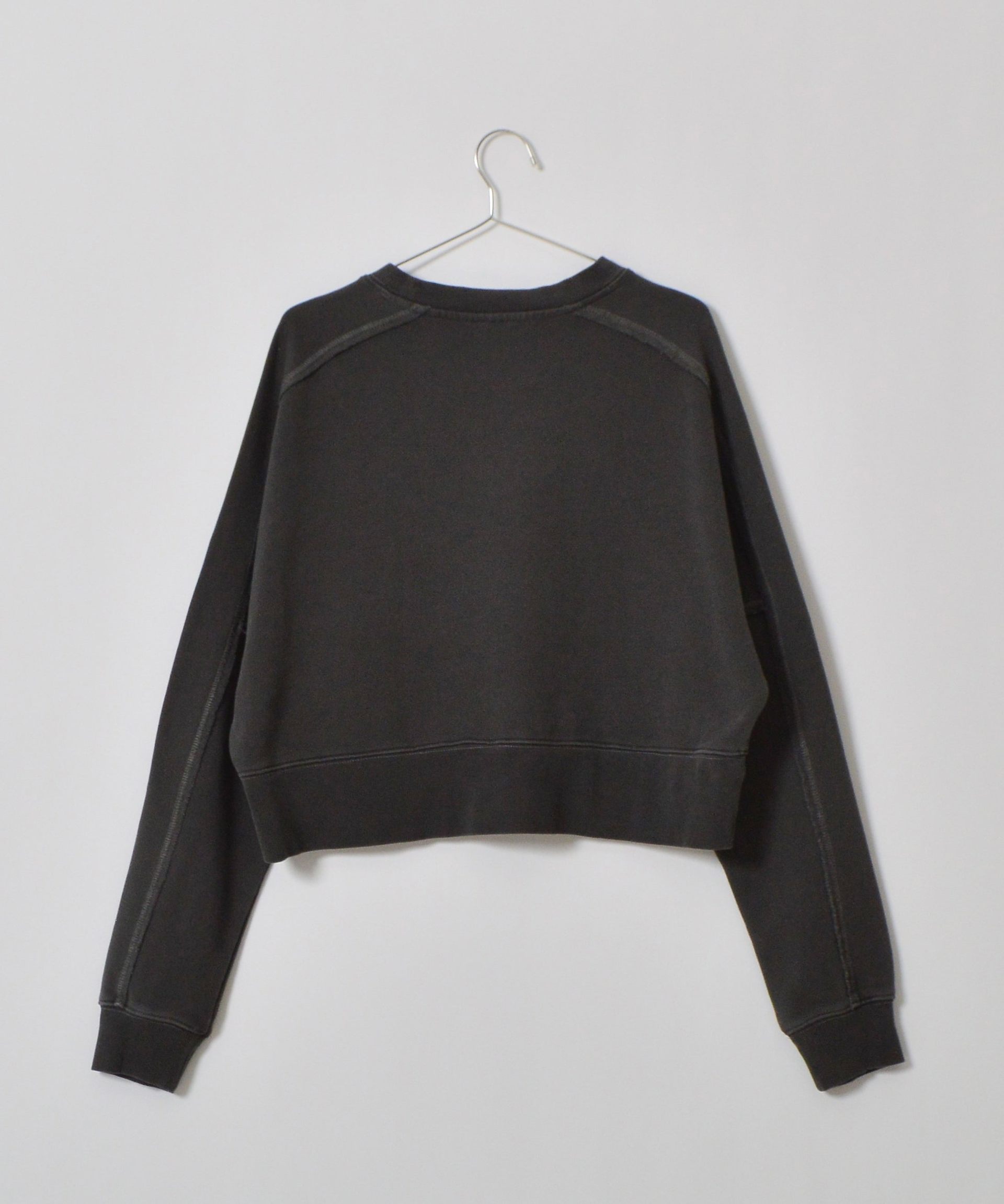 スピリトーゾ Spiritoso 裏毛ピグメントラグランクロップドスウェット