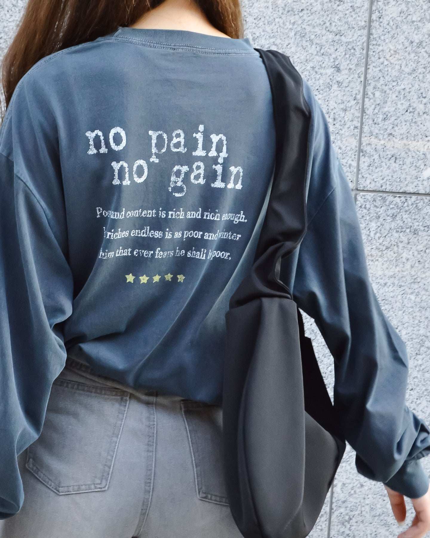 スピリトーゾ Spiritoso ピグメントアーチロゴイーグルプリントロンT,ブラック