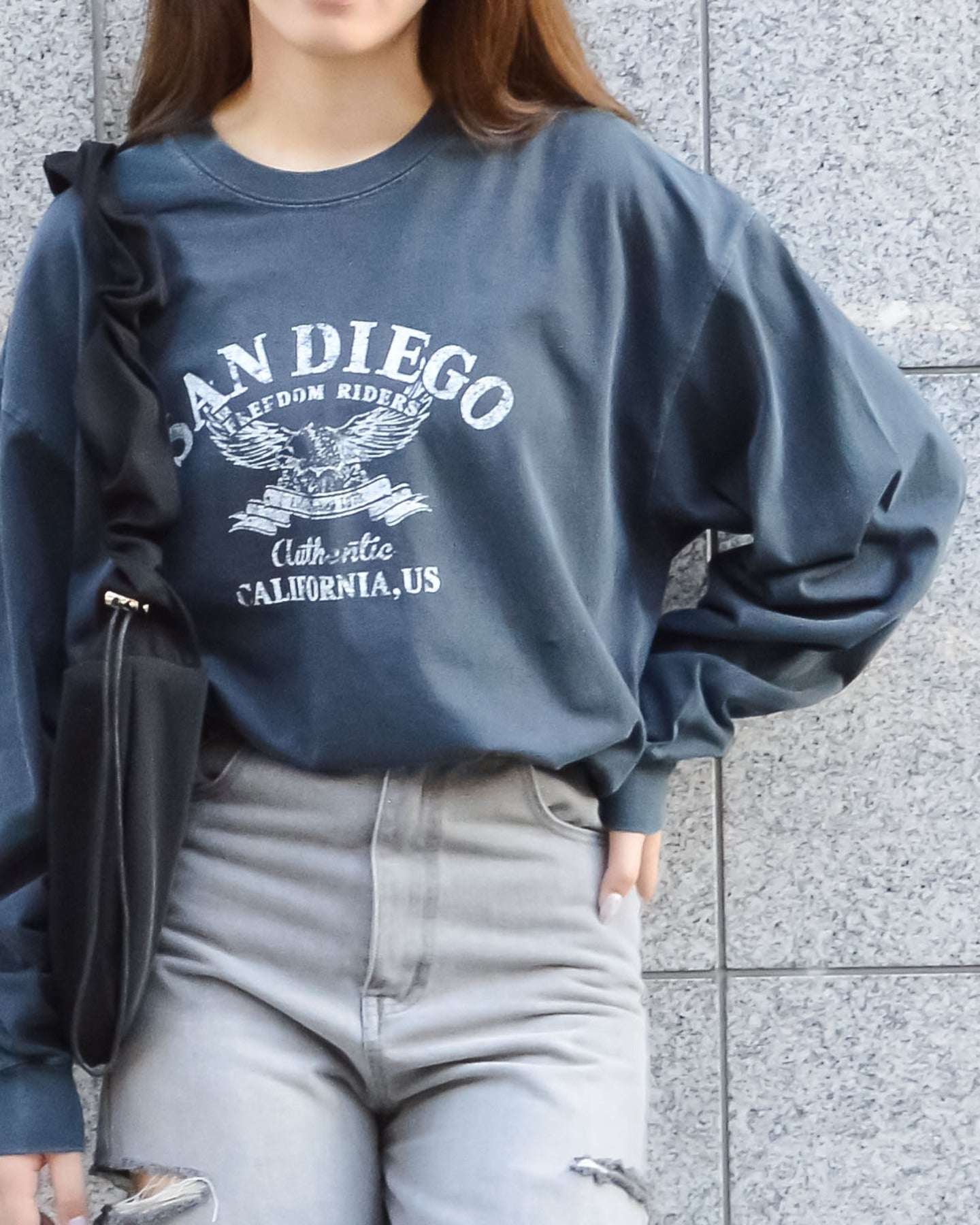 スピリトーゾ Spiritoso ピグメントアーチロゴイーグルプリントロンT