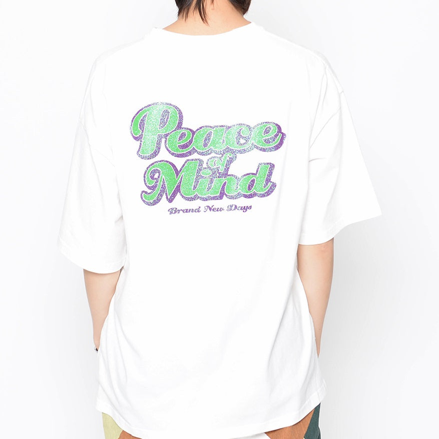 スピリトーゾ Spiritoso Peace Mind ラメプリントロゴTシャツ