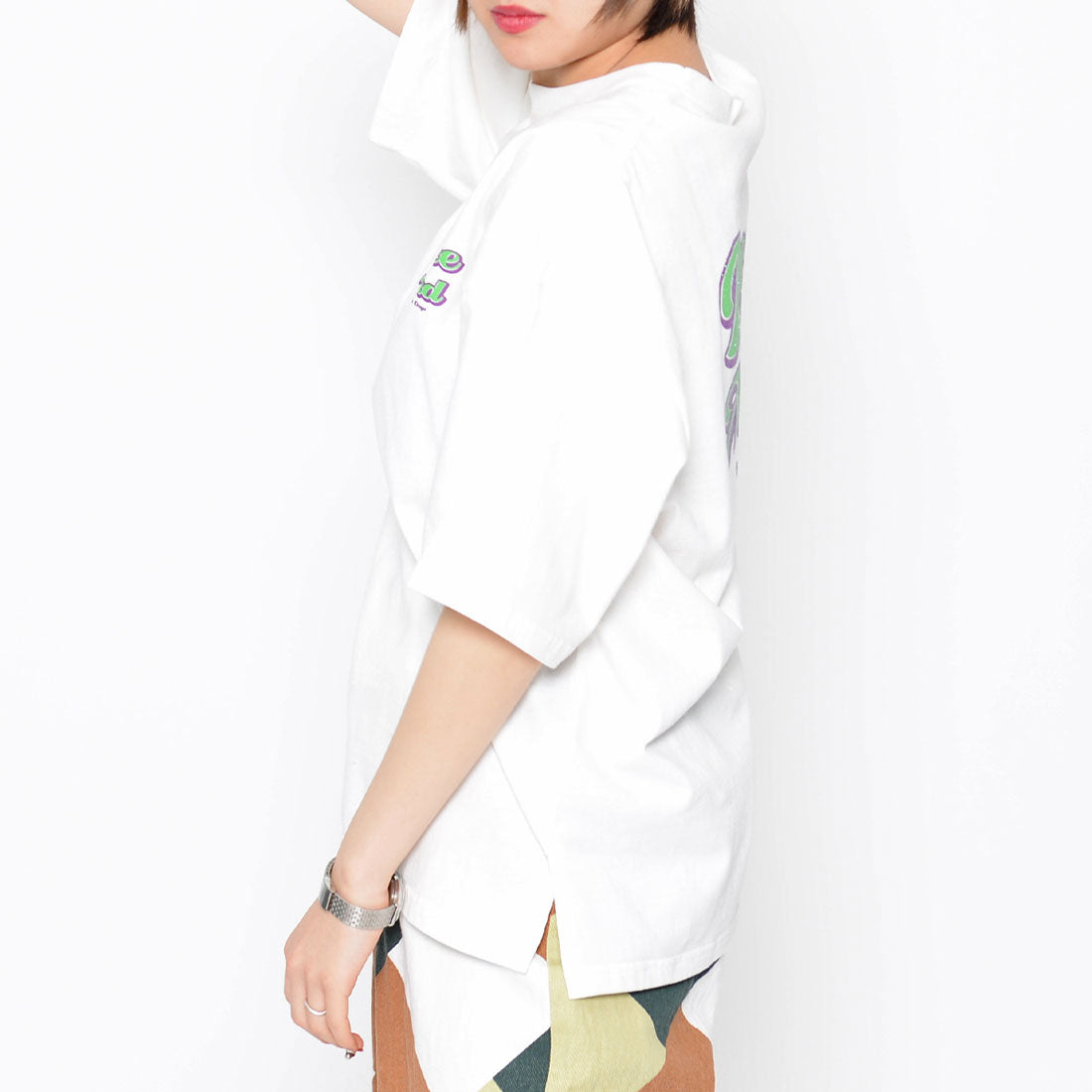 スピリトーゾ Spiritoso Peace Mind ラメプリントロゴTシャツ