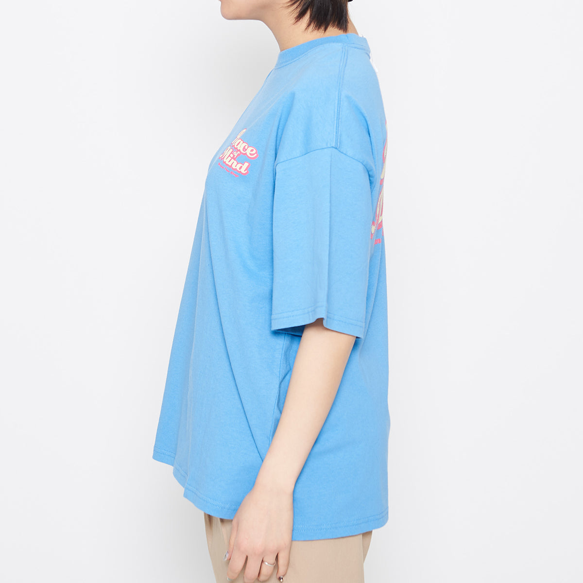 スピリトーゾ Spiritoso Peace Mind ラメプリントロゴTシャツ