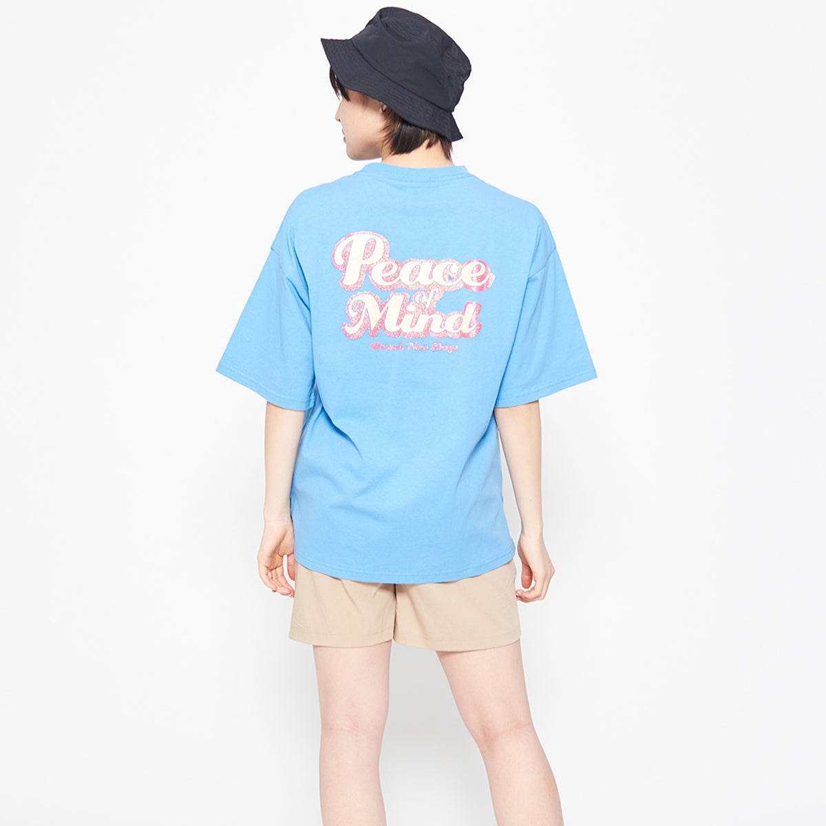 スピリトーゾ Spiritoso Peace Mind ラメプリントロゴTシャツ